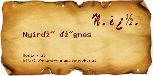 Nyirő Ágnes névjegykártya